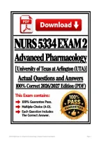 &nbsp;NURS 5334 Exam 2 &vert; Advanced Pharmacology &vert; &lpar;UTA&rpar; &vert; Q & A &vert; 100&percnt; Correct 2026&sol;2027 Edition &lpar;PDF&rpar;
