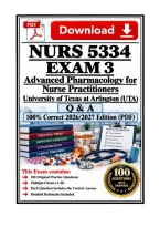 &nbsp;NURS 5334 Exam 3 &vert; Advanced Pharmacology &vert; &lpar;UTA&rpar; &vert; Q & A &vert; 100&percnt; Correct 2026&sol;2027 Edition &lpar;PDF&rpar;