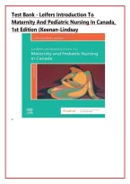 Test Bank Complete&lowbar; Leifer's Introduction To Maternity & Pediatric Nursing In Canada 1st Edition&comma; By Lisa Keenan-Lindsay & Gloria Leifer&vert; All Chapters 1-33&vert; Updated Edition With Detailed Answers