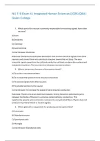 NU110 Final Exam 4 &vert; Integrated Human Sciences &lpar;2026&rpar; Q&A &vert; Galen College