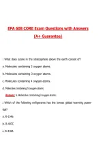 EPA 608 CORE Exam &lpar;Latest 2026&sol;2027&rpar; Questions with Correct Answers Pass the Exam&comma; 100&percnt; Verified