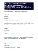 Wgu D315 - Pre-Assessment Network And Security &ndash; Foundations Review Q&As &lpar;Verified Answers&rpar;&period;&NewLine;&NewLine;