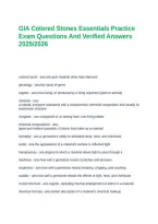 GIA Colored Stones Essentials Practice Exam Questions And Verified Answers 2025&sol;2026&NewLine;&NewLine;