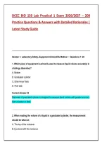 DCCC BIO 150 Lab Practical 1 Exam 2026&sol;2027 &ndash; 200 Practice Questions & Answers with Detailed Rationales &vert; Biology Lab Study Guide