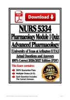 NURS 5334 Pharmacology Module 1 Quiz &vert; Advanced Pharmacology &vert; &lpar;UTA&rpar; &vert; Q & A &vert; 100&percnt; Correct 2026&sol;2027