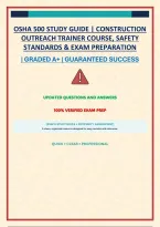 Osha 500 Study Guide &vert; Construction Outreach Trainer Course&comma; Safety Standards & Exam Preparation