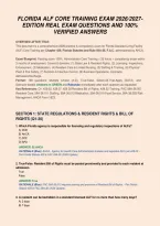 Florida Alf Core Training Exam 2026&sol;2027&NewLine;Edition Real Exam Questions And 100&percnt; &NewLine;Verified Answers 