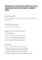 Personality Psychology Expected Actual Exam Questions With Correct Answers &lpar;2026&rpar;&period;Pdf&NewLine;&NewLine;