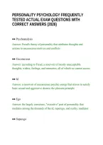 Personality Psychology Frequently Tested Actual Exam Questions With Correct Answers &lpar;2026&rpar;&period;Pdf&NewLine;&NewLine;