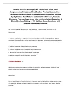 Cardiac Vascular Nursing CV-BC Certification Exam 2026&colon; &NewLine;Comprehensive Professional Certification Practice Examination &mdash; &NewLine;Cardiovascular Assessment&comma; Pathophysiology&comma; Diagnostic Testing&comma; &NewLine;Dysrhythmias&comma; Heart Failure&comma; Ischemic Heart Disease&comma; Vascular &NewLine;D