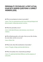 Personality Psychology Latest Actual Exam With Verified Questions & Correct Answers &lpar;2026&rpar;&period;Pdf&NewLine;&NewLine;