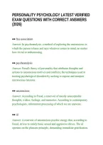 Personality Psychology Latest Verified Exam Questions With Correct Answers &lpar;2026&rpar;&period;Pdf&NewLine;&NewLine;