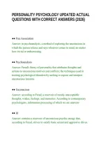 Personality Psychology Updated Actual Questions With Correct Answers &lpar;2026&rpar;&period;Pdf&NewLine;&NewLine;