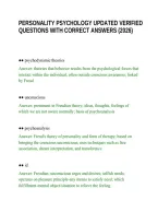 Personality Psychology Updated Verified Questions With Correct Answers &lpar;2026&rpar;&period;Pdf&NewLine;&NewLine;