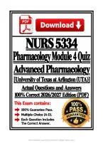 NURS 5334 Pharmacology Module 4 Quiz &vert; Advanced Pharmacology &vert; &lpar;UTA&rpar; &vert; Q & A &vert;100&percnt; Correct