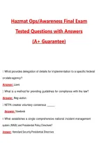 Hazmat Ops&sol;Awareness Final Exam &lpar;Latest 2026&sol;2027&rpar; Questions with Correct Answers Pass the Exam&comma; 100&percnt; Verified