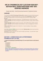 Nr 341 Pharmacology Cje Exam 2026&sol;2027&NewLine;Edition Real Exam Questions And 100&percnt; &NewLine;Verified Answers