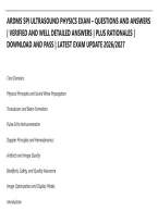Ardms Spi Ultrasound Physics Exam &ndash; Questions And Answers&NewLine;&vert; Verified And Well Detailed Answers &vert; Plus Rationales &vert;&NewLine;Download And Pass &vert; Latest Exam Update 2026&sol;2027