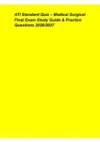 ATI Standard Quiz &ndash; Medical Surgical Final Exam Study Guide & Practice Questions 2026&lowbar;2027