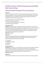 NU 185 Final Exam 1 &vert; Medical-Surgical Nursing II &lpar;2026&rpar; Q&A &vert; Galen College