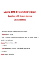 Loyola EMS System Entry Exam Prep All Versions &lpar;Latest 2026&sol;2027&rpar; Questions with Correct Answers Pass the Exam&comma; 100&percnt; Verified
