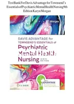 Test Bank for Davis Advantage for Townsend's Essentials of Psychiatric Mental Health Nursing&colon; Concepts of Care in Evidence-Based Practice&comma; 9th Edition by Morgan Townsend &vert; Newest Update 2025&sol;2026&NewLine;