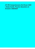 ATI RN Comprehensive Exit Exam 2026 &ndash; Study Guide&comma; Practice Questions & Answers 2026&lowbar;2027