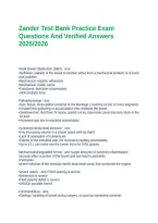 Zander Test Bank Practice Exam Questions And Verified Answers 2025&sol;2026