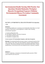 Environmental Health Nursing 2026 Practice Test &NewLine;Questions Detailed Rationales Workplace &NewLine;Hazards Occupational Exposure Pollution &NewLine;Environmental Disease Prevention Community &NewLine;Assessment