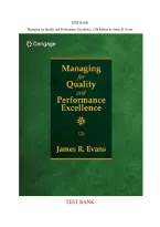 Test Bank for Managing for Quality and Performance Excellence&comma; 12th Edition by James R&period; Evans