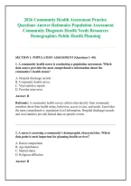 2026 Community Health Assessment Practice &NewLine;Questions Answer Rationales Population Assessment &NewLine;Community Diagnosis Health Needs Resources &NewLine;Demographics Public Health Planning