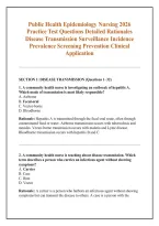 Public Health Epidemiology Nursing 2026 &NewLine;Practice Test Questions Detailed Rationales &NewLine;Disease Transmission Surveillance Incidence &NewLine;Prevalence Screening Prevention Clinical &NewLine;Application 