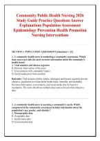 Community Public Health Nursing 2026 &NewLine;Study Guide Practice Questions Answer &NewLine;Explanations Population Assessment &NewLine;Epidemiology Prevention Health Promotion &NewLine;Nursing Interventions