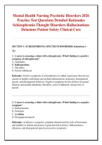 Mental Health Nursing Psychotic Disorders 2026 &NewLine;Practice Test Questions Detailed Rationales &NewLine;Schizophrenia Thought Disorders Hallucinations &NewLine;Delusions Patient Safety Clinical Care
