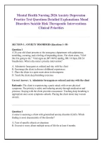 Mental Health Nursing 2026 Anxiety Depression &NewLine;Practice Test Questions Detailed Explanations Mood &NewLine;Disorders Suicide Risk Therapeutic Interventions &NewLine;Clinical Priorities