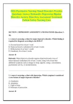 2026 Psychiatric Nursing Mood Disorders Practice &NewLine;Questions Answer Rationales Depression Bipolar &NewLine;Disorder Anxiety Disorders Assessment Treatment &NewLine;Patient Safety Nursing Care