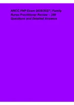  ANCC FNP Exam 2026&lowbar;2027 &ndash; Family Nurse Practitioner Review&comma; 350 Questions and Detailed Rationales
