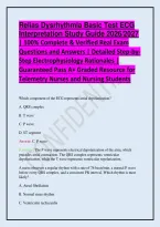 Relias Dysrhythmia Basic Test ECG Interpretation Study Guide 2026&sol;2027 &vert; 100&percnt; Complete & Verified Real Exam Questions and Answers &vert; Detailed Step-by-Step Electrophysiology Rationales &vert; Guaranteed Pass A&plus; Graded Resource for Telemetry Nurses and Nursing St