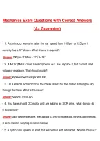Mechanics Exam Prep All Versions &lpar;Latest 2026&sol;2027&rpar; Questions with Correct Answers Pass the Exam&comma; 100&percnt; Verified