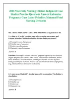 2026 Maternity Nursing Clinical Judgment Case &NewLine;Studies Practice Questions Answer Rationales &NewLine;Pregnancy Cues Labor Priorities Maternal Fetal &NewLine;Nursing Decisions 