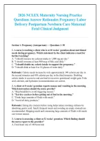 2026 NCLEX Maternity Nursing Practice &NewLine;Questions Answer Rationales Pregnancy Labor &NewLine;Delivery Postpartum Newborn Care Maternal &NewLine;Fetal Clinical Judgment