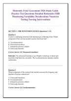 Maternity Fetal Assessment 2026 Study Guide &NewLine;Practice Test Questions Detailed Rationales FHR &NewLine;Monitoring Variability Decelerations Nonstress &NewLine;Testing Nursing Interventions 