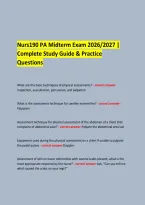  &NewLine;Nurs190 PA Midterm Exam 2026&sol;2027 &vert; &NewLine;Complete Study Guide & Practice Questions &NewLine; &NewLine; &NewLine;