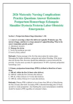 2026 Maternity Nursing Complications &NewLine;Practice Questions Answer Rationales &NewLine;Postpartum Hemorrhage Eclampsia &NewLine;Shoulder Dystocia Preterm Labor Obstetric &NewLine;Emergencies 