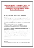 High Risk Maternity Nursing 2026 Practice Test &NewLine;Questions Detailed Explanations Pregnancy &NewLine;Complications Hypertension Diabetes Placental &NewLine;Problems Fetal Assessment 