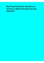  Med-Surg Final Exam Questions & Answers &ndash; Medical-Surgical Nursing 2026&sol;2027