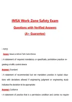 IMSA Work Zone Safety Exam &lpar;Latest 2026&sol;2027&rpar; Questions with Correct Answers Pass the Exam&comma; 100&percnt; Verified