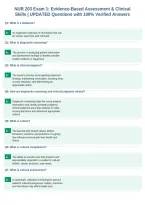 NUR 203 Exam 1&colon; Evidence&shy;Based Assessment & Clinical&NewLine;Skills &vert; UPDATED Questions with 100&percnt; Verified Answers