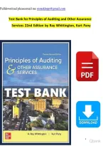 Test Bank for Principles of Auditing and Other Assurance Services&comma; 22nd Edition &ndash; Whittington & Pany &vert; Complete&comma; Verified&comma; and Updated