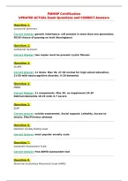 PMHNP Certification&NewLine;UPDATED ACTUAL Exam Questions and CORRECT Answers&NewLine;
